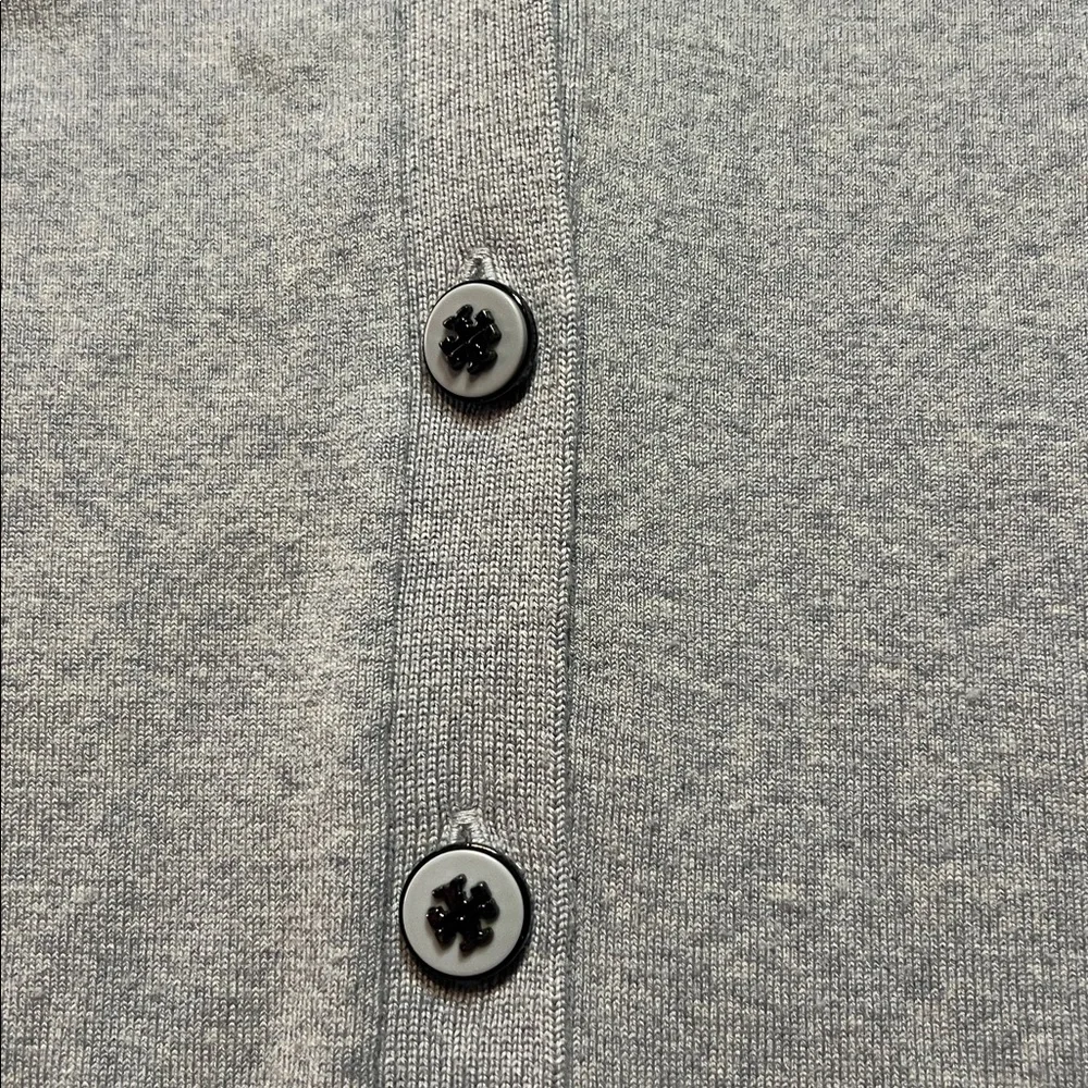 Tory Burch grey merino wool boyfriend full cardigan